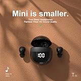 Invisible Mini Earbuds Wireless Bluetooth, Low Profile Micro Smallest Tiny Discreet Hidden Earbuds for Work, Small Headphones, Invisible Sleep Wireless Earphone IPX5 Waterproof for Small Ear Canals