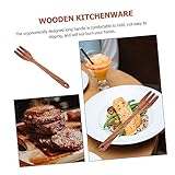 Mikinona Handle Wooden Kitchen Fork Versatile Mixing Utensil for Salad Cooking and Serving Kitchenware Tool