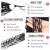 RuiYok 18 Inch Natural Black Senegalese Twist Crochet Hair with Curly Ends 9 Packs Boho Island Twist Crochet Braids Pre-Looped Goddess Twist Crochet Hair for Black Women Braiding Hair Extensions 1B#