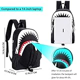 MCWTH Shark Backpacks for Teen Boys, Cool Kids Backpack for School Bookbags (Glow) Large