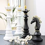 Navaris Chess Statue Decor Piece - 14.5" Tall Decorative Resin Sculpture - Large Game Figure Decoration Ornament for Home, Office, Study - Black Queen