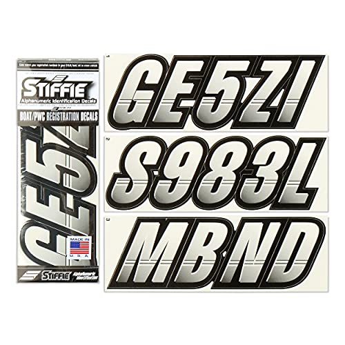 STIFFIE Techtron Transparent/Black 3" DOT Decal Kit Registration Numbers Vinyl Lettering Semi Truck Tractor Trailer Decals