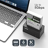 MAIWO SAS to USB 3.0 Adapter, SAS SATA Hard Drive Enclosure Reader for 2.5 3.5 Inch HDD SSD, 22TB Capacity, External Hard Drive Docking Station with 12V/2A Power, Tool Free