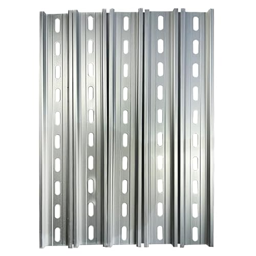 International Connector T&G 5 Pieces DIN Rail Slotted Aluminum RoHS 35mm Wide 7.5mm High (10")