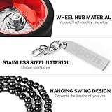 TSTESE Car Wheel Hub Shape Ornament Rearview Mirror Hanging Pendant Decor Automotive Rear View Swinging Decoration Interior Unique Ornaments Zinc Alloy Charms Accessories (Red)