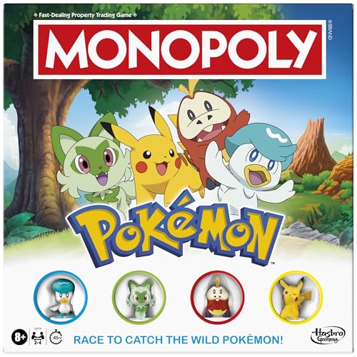 Monopoly Pokémon Edition Board Game | Ages 8 and Up | 2 to 4 Players | Kids Games for Pokémon Fans | Fun Family Games| 45 Mins. Avg.