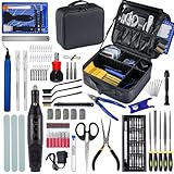 AEORUM 124Pcs 3D Printing Accessory Tools with Tool Bag for 3D Printer Modeler Basic Tools Diverse 3D Print Nozzle Cleaning Kit Mini Rotary Tool 3D Printer Tools for Remove/Trim and Finish 3D Print