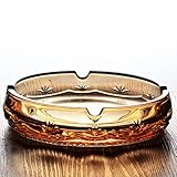 Sizikato Amber Crystal Glass Ashtray.