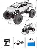 RC Cyber Truck 1:8 Scale with Model Cyberquad, 4WD Off-Road Remote Control Truck with LED Lights, Dual Motors, 2 Batteries, Rechargeable Alloy Body, All-Terrain RC Model - RC Monster Cybertruck