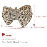 HUANG ZHUANG Bowknot Luxury Crystal Clutch Women Glitter Rhinestone Evening Bag for Party Wedding(Gold)