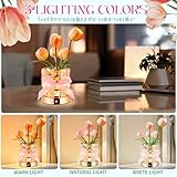 Mother's Day Gifts for Her, Birthday Gifts for Women,LED Tulip Cordless Night Light Dimmable Crystal Base with USB Charge, Small Night Light Home Decor,Unique Mother Wife Girlfriend Birthday Gift Idea