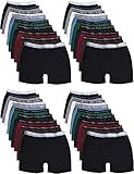 BILLIONHATS 36 Pack Of Mens 100% Cotton Boxer Briefs Underwear, Great for Homeless Shelters Donations, Assorted Dark Colors