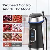 Ganiza Immersion Blender 8 in 1 Hand Blender Max 1000W Heavy Duty Motor, 16 Speed Mode Handheld Blender Stainless Steel Sitck Blender Includes 8 Total Pieces