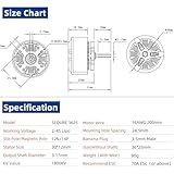 SEQURE 3625 Brushless Motor 1800KV Outrunner Motor 2-4S Outer Rotor Brushless Motor with 3.5mm Male Banana Connector for 1/10 RC Crawler Car