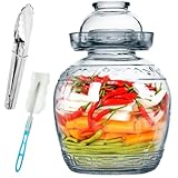 Anjetan 1.5L/2.5L/4.5L Glass Fermenting Jar, Large Capacity Sealed Pickle Jar, (C 4.5L/158oz)
