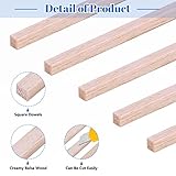 280 Pieces Balsa Wood Sticks 1/8 x 1/8 x 12 Inch Wood Strips Hardwood Square Wooden Dowels Rods Unfinished Balsa Wood Strips for Crafting DIY Projects Making Molding Crafts