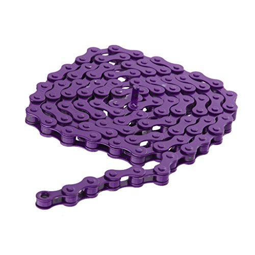 CHENLY 94 Links 1/2" x 1/8" Single Speed Bike Chain Fixie Bicycle Accessories Half Link Kids Bike Chain (Purple)