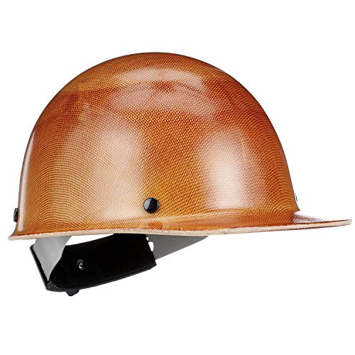 MSA 816651 Skullgard Cap Style Safety Hard Hat with Swing Ratchet Suspension | Non-slotted Cap, Made of Phenolic Resin, Radiant Heat Loads up to 350F - Standard Size in Tan