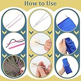 Drawstring Threader Tool Set, Stainless Steel Sewing Loop Turner Hooks with Latch, Flexible Drawstring Threader, Easy Rope Threader Clips for Jackets Coats Pants Hoodies Sweaters (8 Pack)