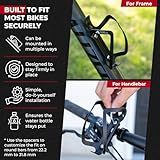 Bike Water Bottle Holder with Bottle Combo Mount Cage Rack No Screws Mountain Bicycle Accessories, for Sport Outdoor Cycling, MTB Road, Universal Cup Holder, Durable Alloy Kids, Adults (Black)