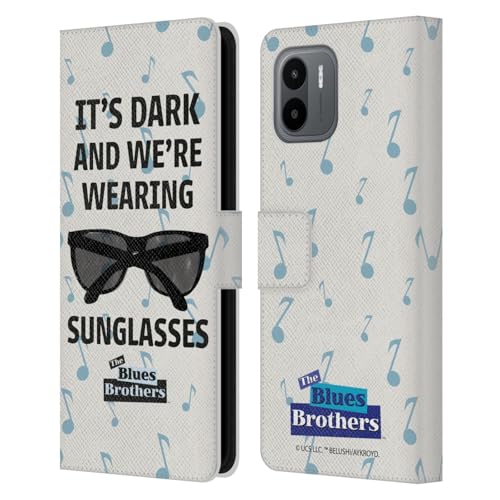 Head Case Designs Officially Licensed The Blues Brothers Sunglasses Graphics Leather Book Wallet Case Cover Compatible with Xiaomi Redmi A2