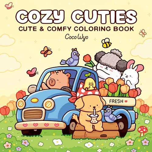 Cozy Cuties: Coloring Book for Adults and Kids (Cozy Spaces Coloring)