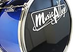 Music Alley 3 Piece Kids Drum Set with Throne, Cymbal, Pedal & Drumsticks, Blue, (DBJK02)