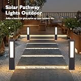 PAKEDANDUN Solar Landscape Path Light, 32Inch Outdoor Solar Pathway Light IP65 Waterproof Garden Floor Lamp Modern Walkway Lights 3000K LED Bollard Lighting for Lawn Driveway Patio Yard Decoration