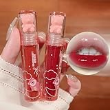 Blopuivo 6 Colors Bear Lip Gloss,Jelly Lip Glaze,Cute Liquid Lipstick Bear Lip Stain Watery Lipgloss Plumping Lip Tint Moisturizing Waterproof Long Lasting for Lip and Cheek