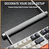 ATTACK SHARK Coiled Keyboard Cable Winder-7.87inch Fixed Rod Compatible with GunMjo/RK61/EPOMAKER Mix 99% All Custom USB C Cable,Line Management Pole for Mechanical Gaming Keyboard-RC01,Silver