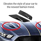 ABS Car Decorative Intake Scoop Turbo Bonnet Vent Hood Auto,2pcs Front Hood Air Vent Cover Trim Glossy Black Universal Fit for 2015-2017