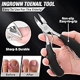 Toenail Clippers for Seniors Thick Toenails, Aucurwen Heavy Duty Toe Nail Clippers Adult Thick Nails Long Handle, Large Toenail Clippers for Thick Nails 7Pcs