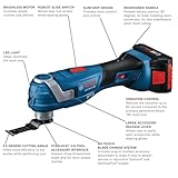 BOSCH GOP18V-34B14 18V Brushless StarlockPlus® Oscillating Multi-Tool Kit with (1) CORE18V® 4 Ah Advanced Power Battery