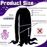 Funtery Women Octopus Costume with Light, Purple Octopus Tentacles Skirt Adult Mermaid Villain Witch Cosplay Costume