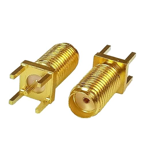 10pcs/lot Gold Plated 13mm Tooth SMA Female Jack Panel Mount Long PCB Solder Straight SMA PCB Mount Connector Adapter