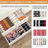 12 Pack Sock Underwear Drawer Organizer Dividers, 116 Cells Fabric Foldable Dresser Closet Organizers and Storage Bins for Baby Clothing, Women Men Underwear Socks, Bra, Ties, Scarf