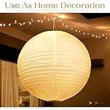 Woanger 4 Pack 30 Inch Large Paper Lantern Shade Jumbo White Chinese Round Hanging Japanese Paper Lantern Lamp for Home Wedding Party Ceiling Decoration