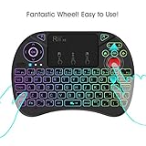 Rii X8 Mini Keyboard,2.4GHz Portable Wireless Keyboard with Touchpad Mouse,RGB Backlit,Rechargeable Battery for Android TV Box/Mac/PC/Nvidia Shield