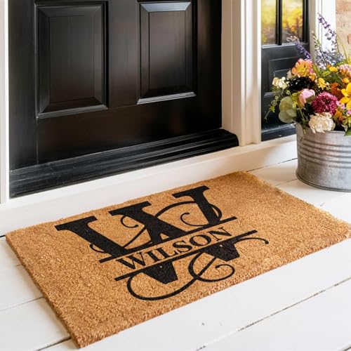 Personalized Custom Doormat - 18" x 30" - Durable Coir Fiber Mat for Indoor & Covered Outdoor Use (18" x 30")