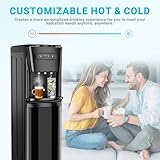 Manastin Bottom Loading Water Cooler Dispenser Hot Cold & Cool Water Dispenser for 3 or 5 Gallon Bottles, Empty Bottle Indicator, Child Safety Lock, Ideal for Office, Home, Living Room, Luxury Black