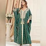 Embroidered Muslim Dresses for Women Wedding Guest Turkey African Caftan Dresses Muslim Kaftan Abaya Dress Long Sleeve Kaftan Maxi Dress Loose Muslim Kimono Robe Women Dubai Kaftan Dresses Dark Green