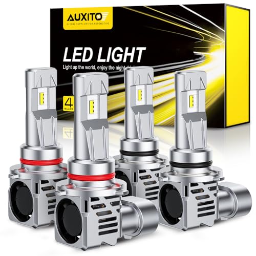 AUXITO LED Fog Light Bulbs, 9005/HB3 9006/HB4, 30000ML Super Bright, Mini Size Easy to Install, Pack of 4