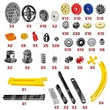 Habow 233pcs Technic-Parts Technic-Gears Axle-Pin-Connector Compatible with Lego-Technic Technic Cam Worm Cogs Gears Steering Parts Differential Engine Kit. MOC Pieces for Replacement Pieces.