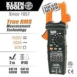 Klein Tools CL600 Electrical Tester, Digital Clamp Meter has Auto Range TRMS, Measures AC Current, AC/DC Volts, Resistance, NCVT, More, 1000V