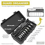 Wahl Genuine SECURE-SNAP® Guide Comb Set with Colored Metal Clips and Guard Organization Caddy, 12 Full Size Attachment Guards from 1/16” to 1” for Increased Cutting Performance Grey - 3291-300