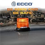 ECCO 7945A LED Beacon: Pulse II, low profile, 12-48VDC, 11 flash patterns, amber