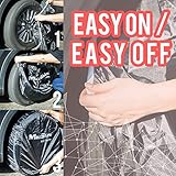 Maxshine Universal 4 Pack Wheel Cover (Black) - Fits Wheel Rims Up to 22” Diameter for Cars, RVs, Trailers, Campers, Trucks, Jeeps & SUVs - Auto Detailing Accessories for Wheel Protection