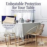 Nuvantee Revolutionary Table Pad - Waterproof, Protects Table from Spills and Heat - 52 X 108 Inch Deluxe Vinyl Premium Table Protector - Flannel Backing, Lies Flat