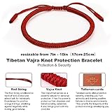 ioieia Authentic Blessed Tibetan monks Handmade Dorje Knot protection bracelet for women and men with a talisman.red bracelet-Red string bracelet-mens bracelet rope-gifts for women and men