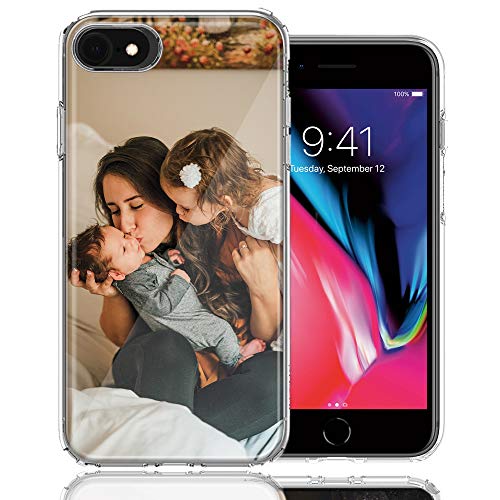 MUNDAZE Personalized Custom Photo Case for iPhone SE (2020) SE 3 (2022) 6/7/8, Dual Layered Protective Cover